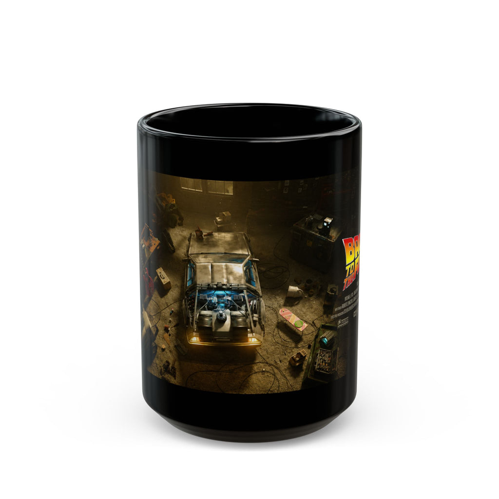 Back to the Future Movie Logo Black Mug — 11oz & 15oz Ceramic