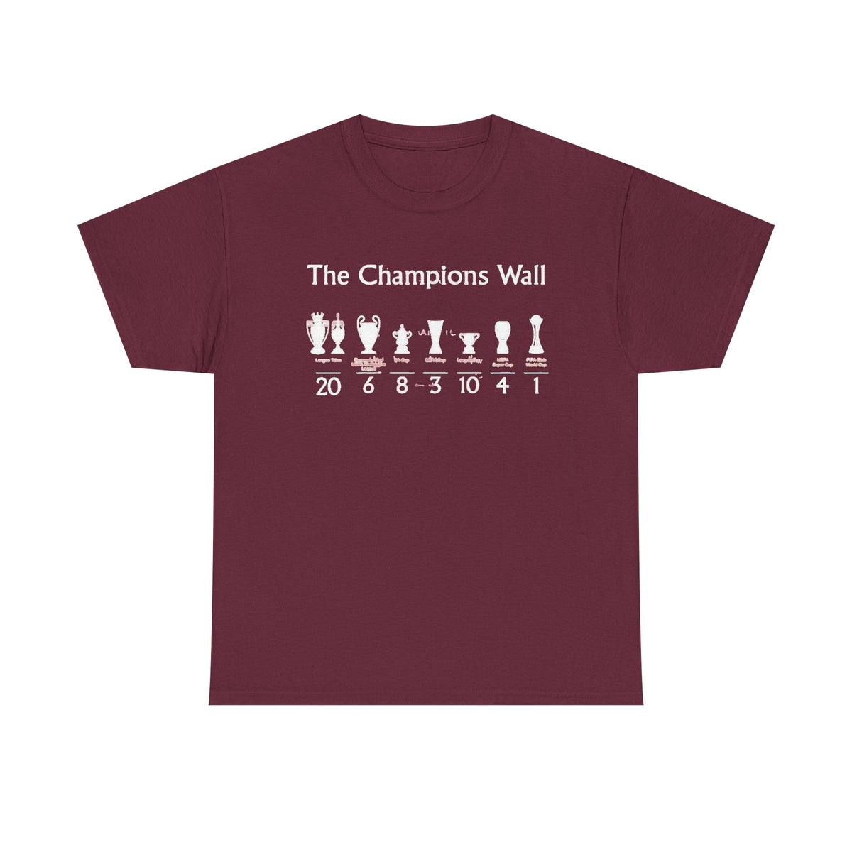Liverpool The Champions Wall T-Shirt – Soccer/Football Trophy Timeline Tee