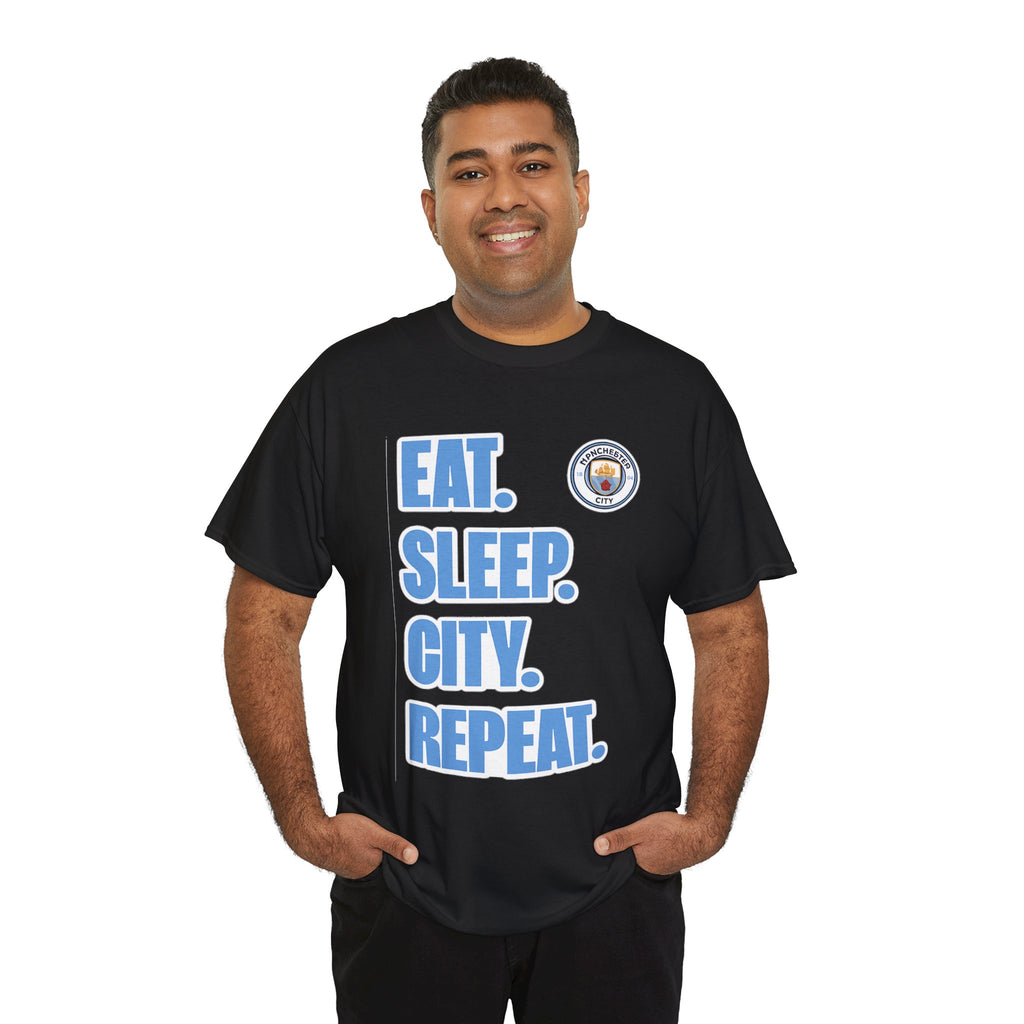 Eat. Sleep. City. Repeat. T‑Shirt — Manchester City Fan Tee