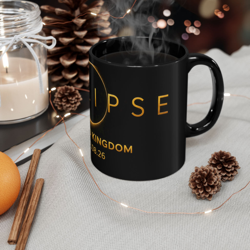 Eclipse 2026 Souvenir Mug — United Kingdom 12.08.26 Black Ceramic