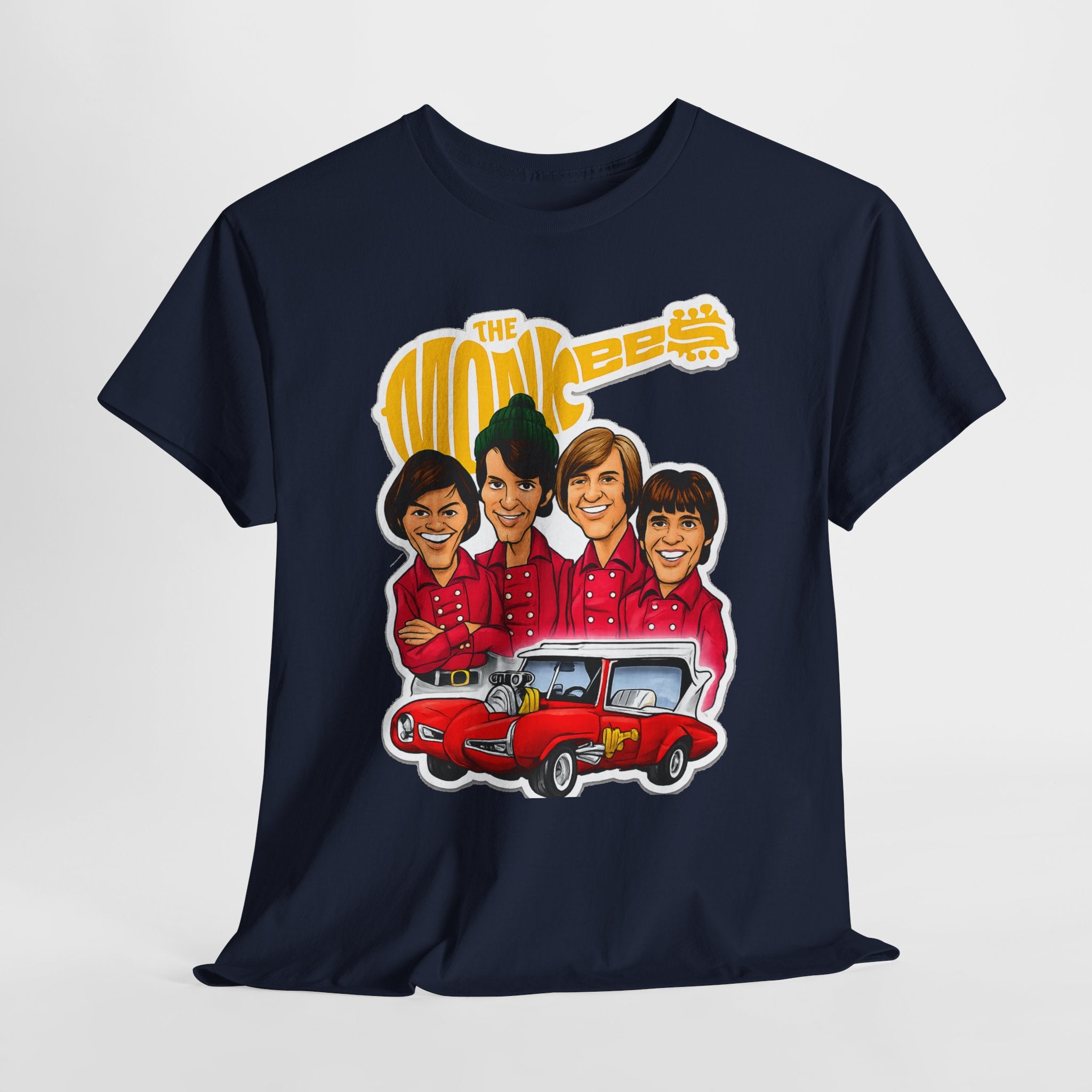 The Monkees Retro Band Tee — Colorful Car Cartoon Graphic