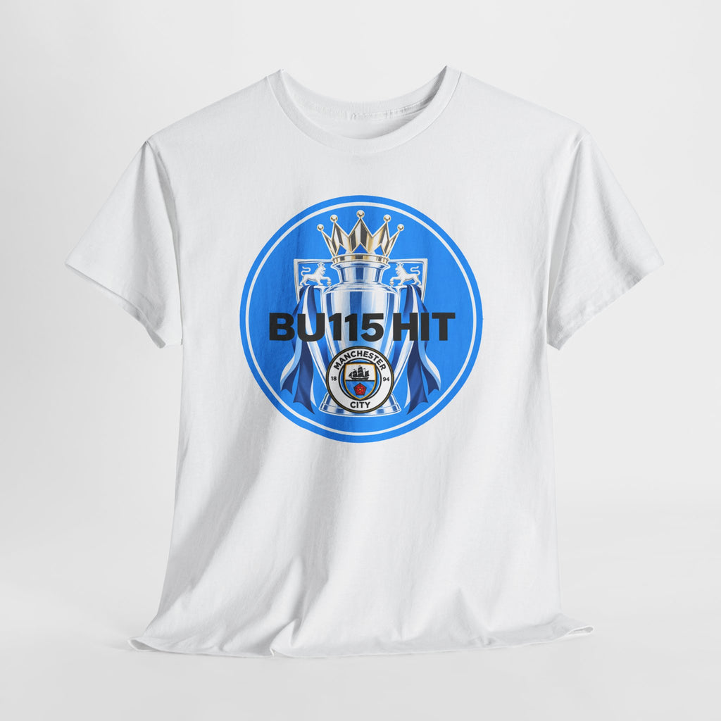 Manchester City Anti Premier League Charges Cotton T-Shirt — 'BU11SH1T' Blue Crown Football Shirt