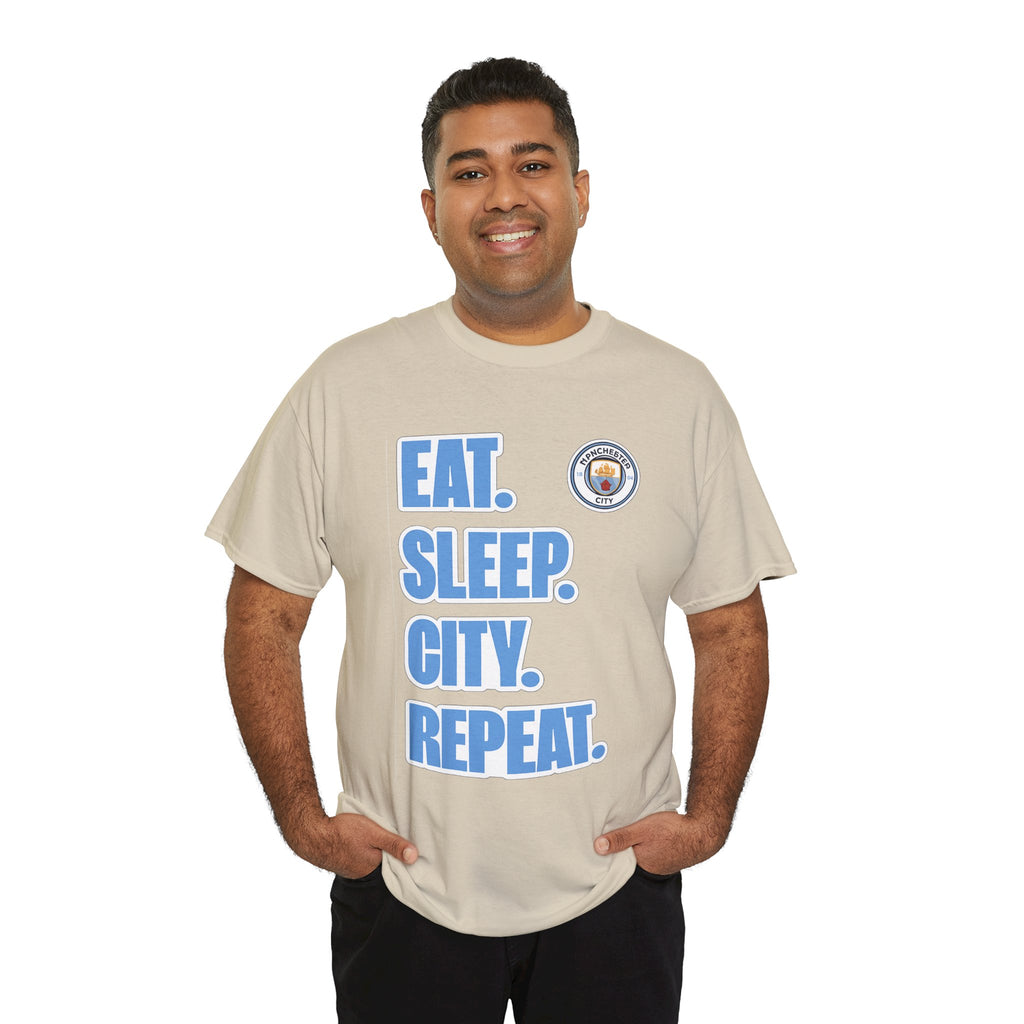 Eat. Sleep. City. Repeat. T‑Shirt — Manchester City Fan Tee