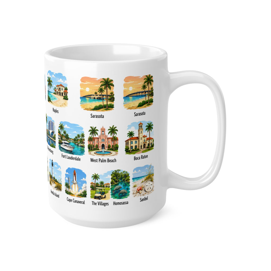 Florida Cities Scenic Ceramic Coffee Mug – 11oz & 15oz Travel Souvenir Cup
