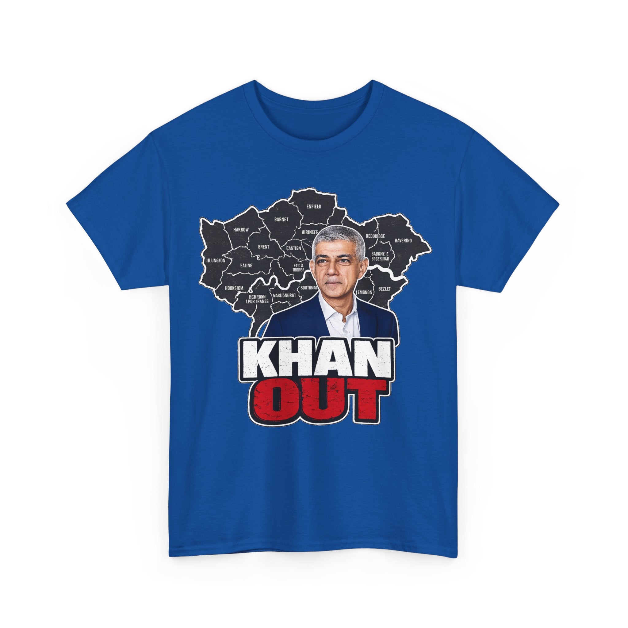 Sadiq Khan Out" Political Protest Tee with Sadiq Khan Graphic T-Shirt