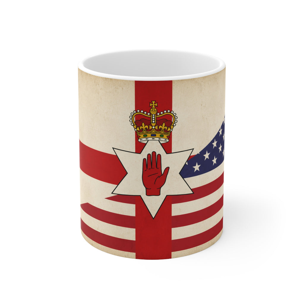Northern Ireland / USA Ceramic Mug — Irish-American Union Flag Design (11oz, 15oz)