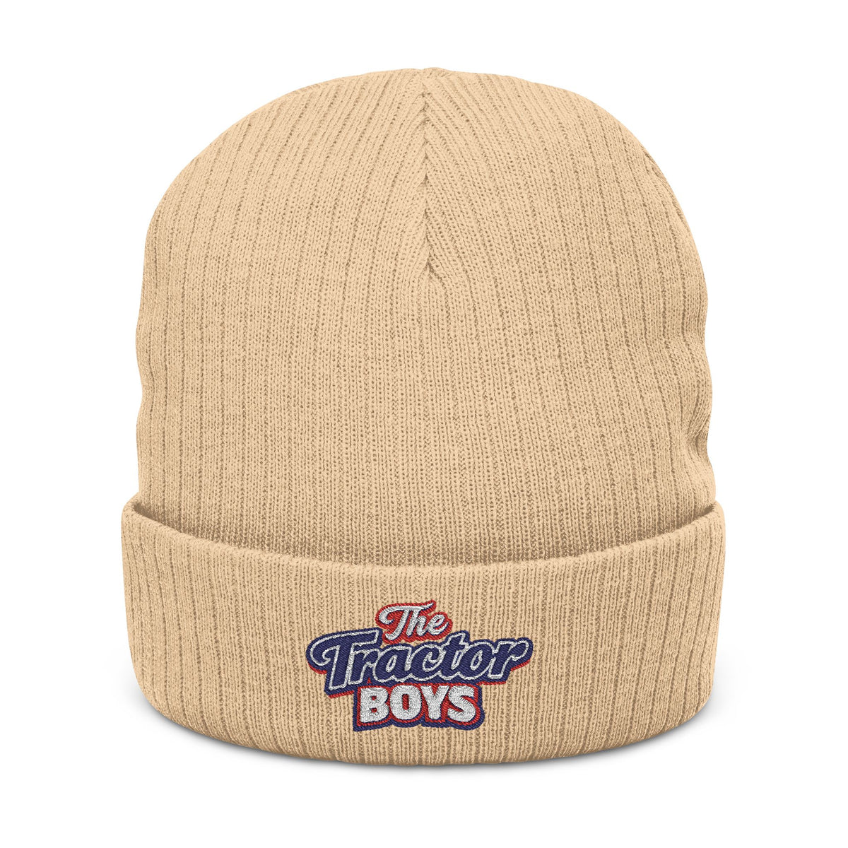Embroidered 'The Tractor Boys' Ribbed Knit Beanie - Casual Farm & Country Winter Hat