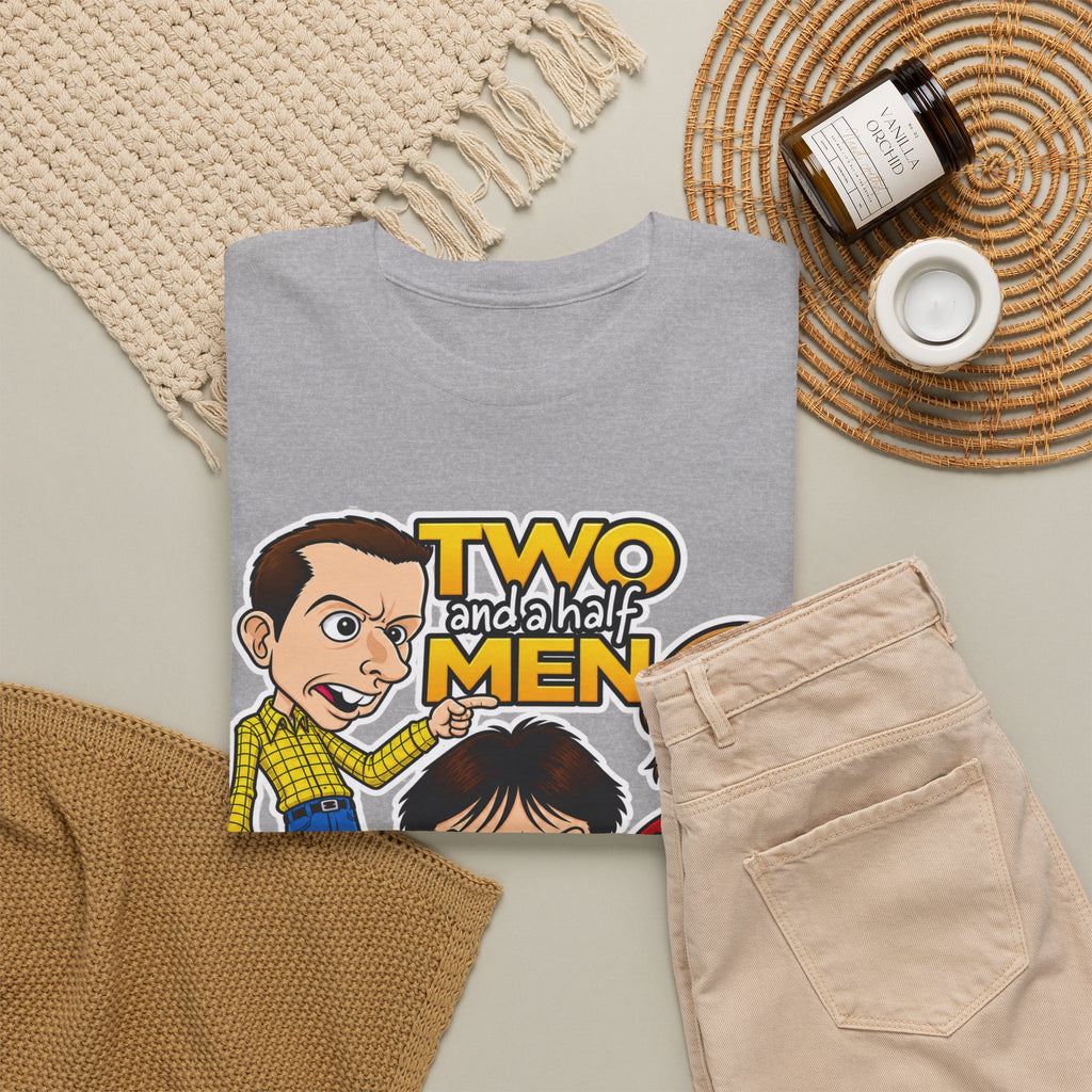 Two and a Half Men Inspired Cartoon Tee — Retro TV Comedy Graphic T-Shirt