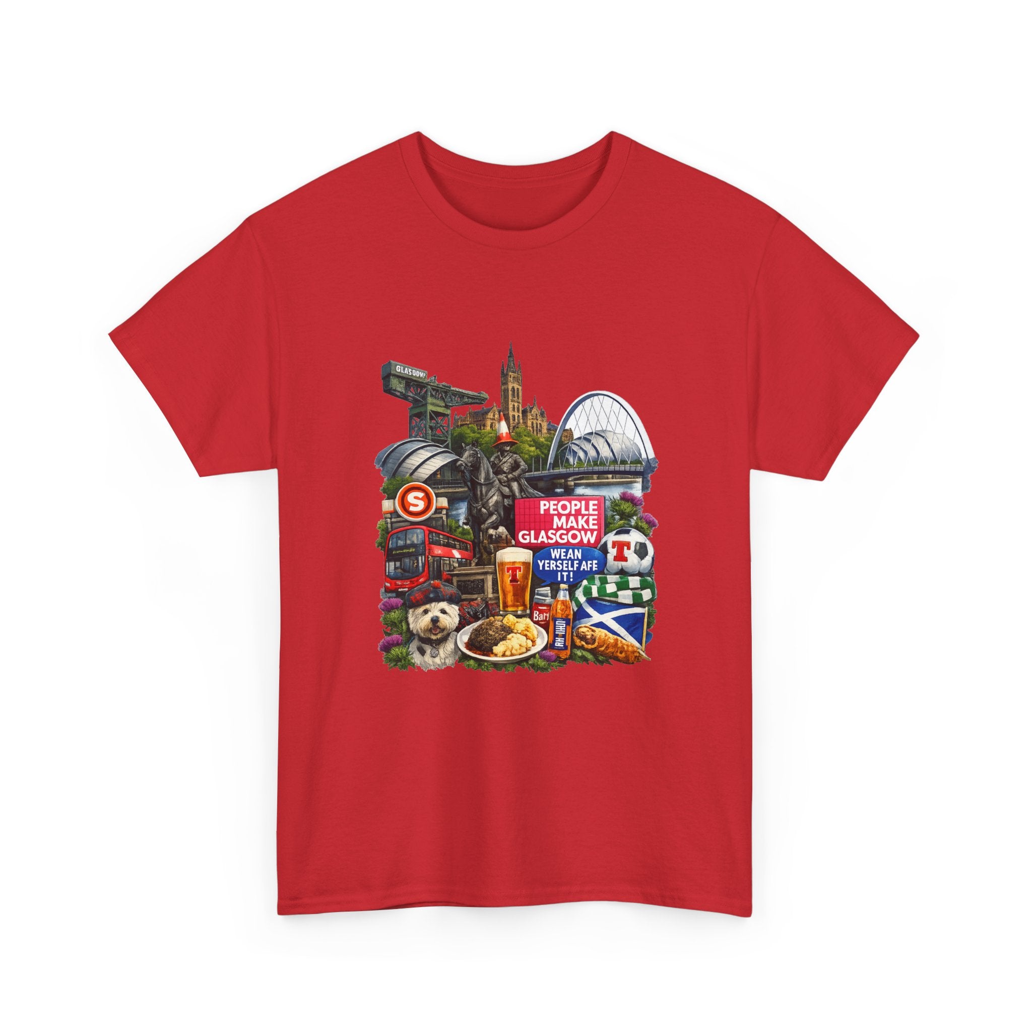 Glasgow Collage T-Shirt — "People Make Glasgow" Scottish City Souvenir Tee