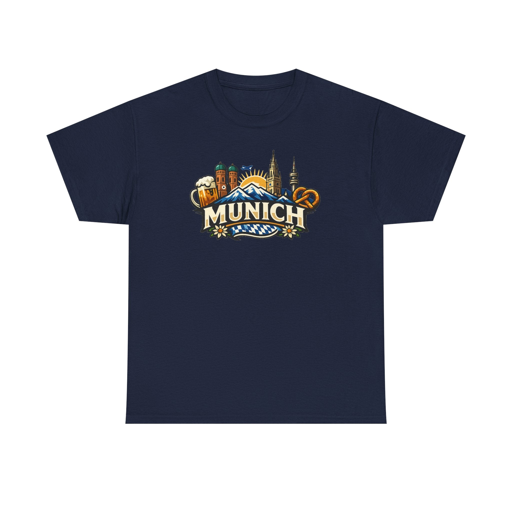Munich Souvenir T‑Shirt — Oktoberfest Beer & Pretzel Graphic Tee
