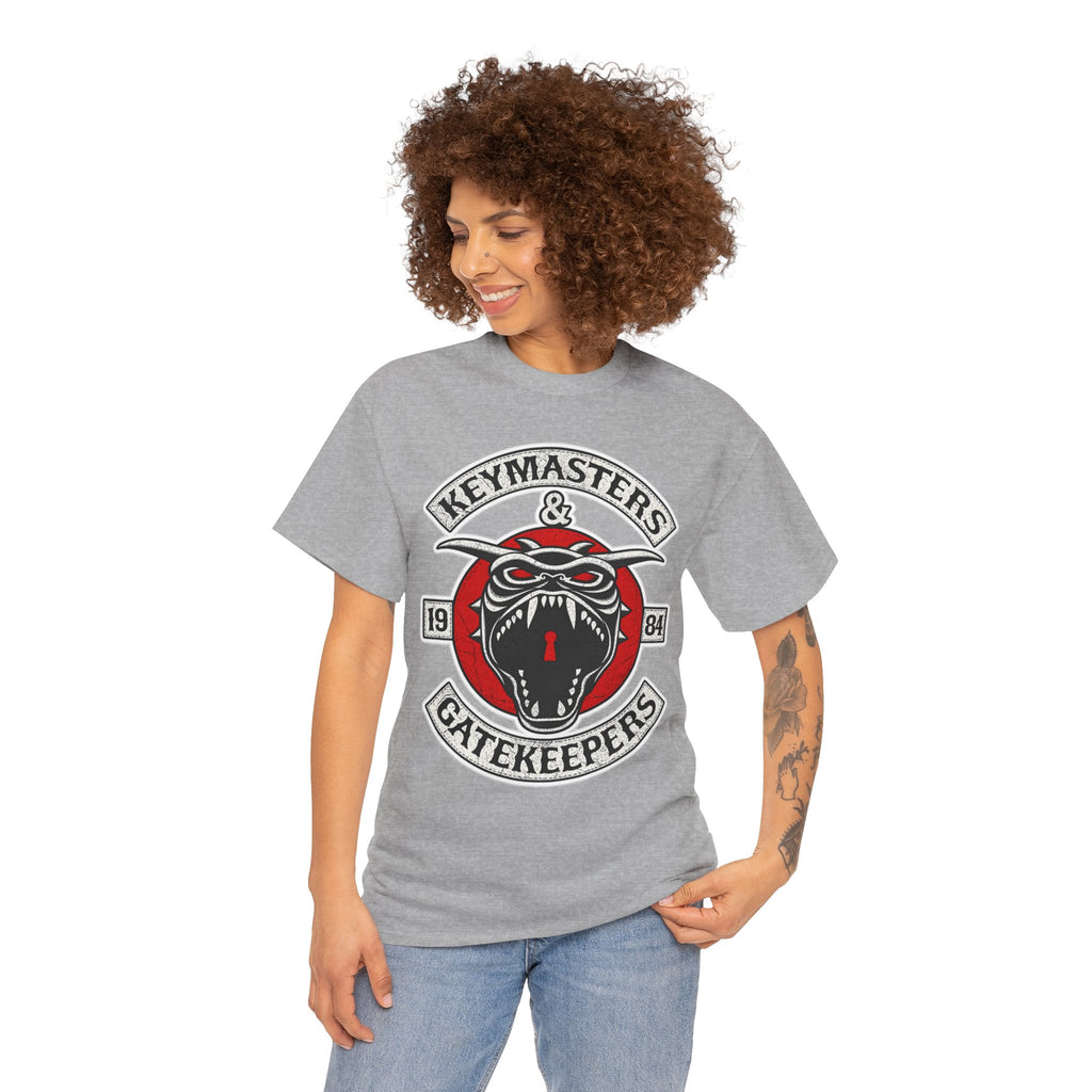 Keymasters & Gatekeepers Tee — Retro Demon Key Emblem Shirt (Since 1984)