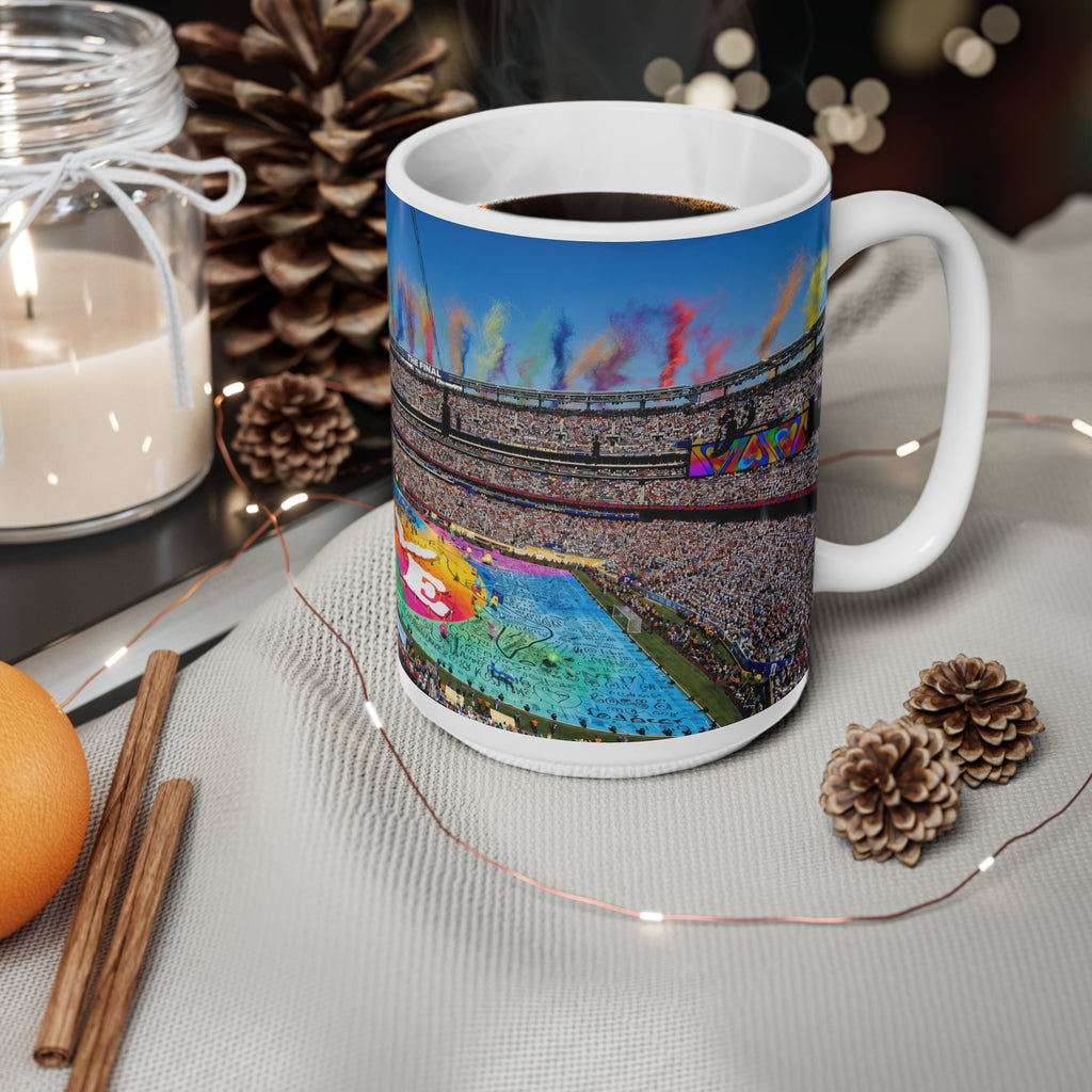World Cup Final 2026 Stadium Pride Coffee Mug — Colorful Rainbow Smoke Sports Stadium 11/15oz Ceramic