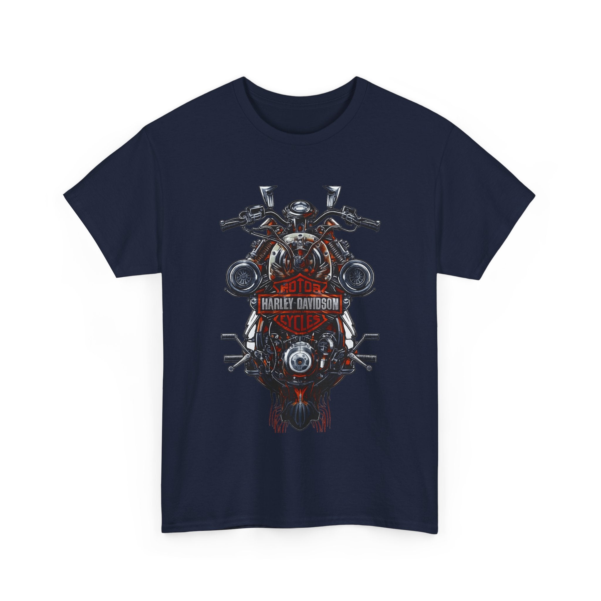 Harley Motorcycle Engine Skull T‑Shirt — Vintage Harley Style Biker Tee