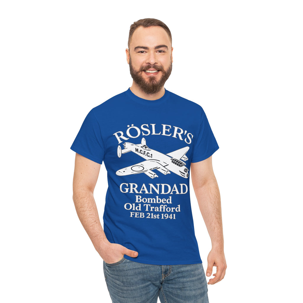 Rösler's Grandad Bombed Old Trafford Tee — WWII Tribute Military Plane Shirt (Feb 21, 1941)