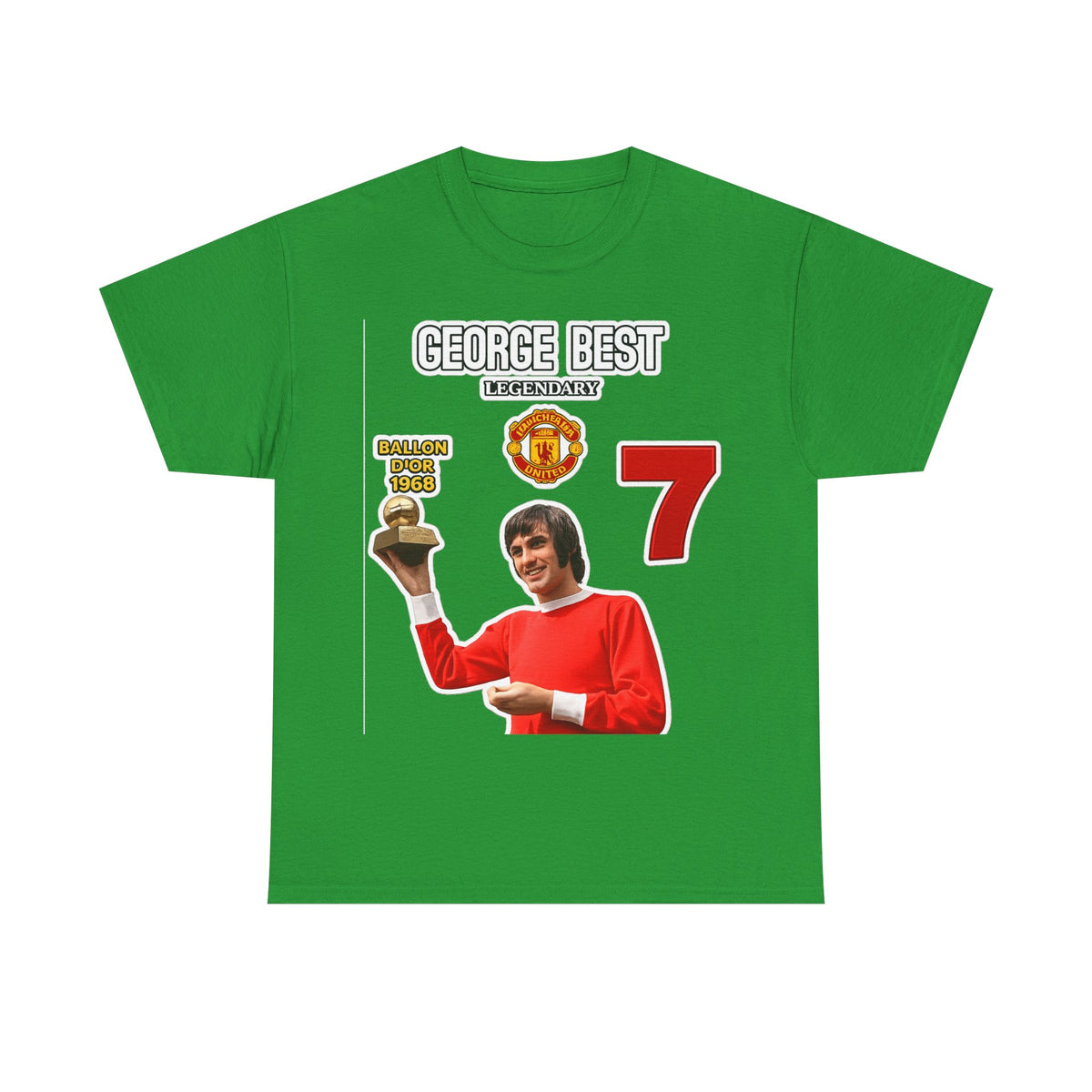 George Best Manchester United #7 Vintage Soccer T-Shirt – Ballon d'Or Tribute