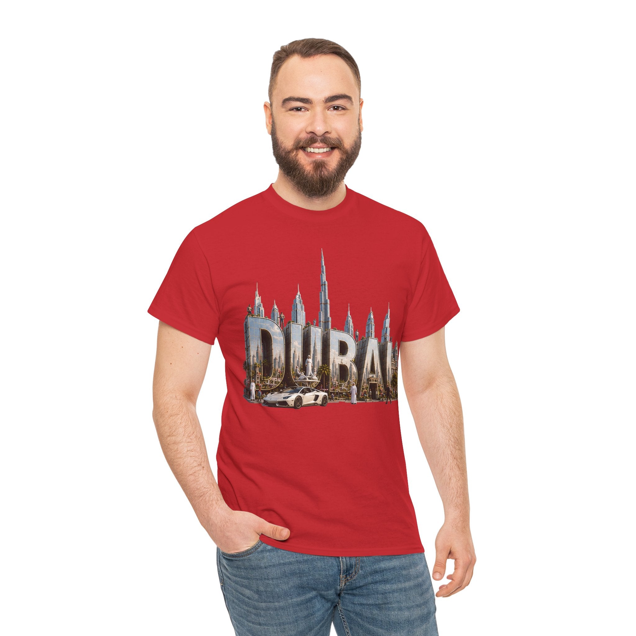 Dubai Skyline T-Shirt — Dubai Cityscape Graphic Tee with Burj Khalifa