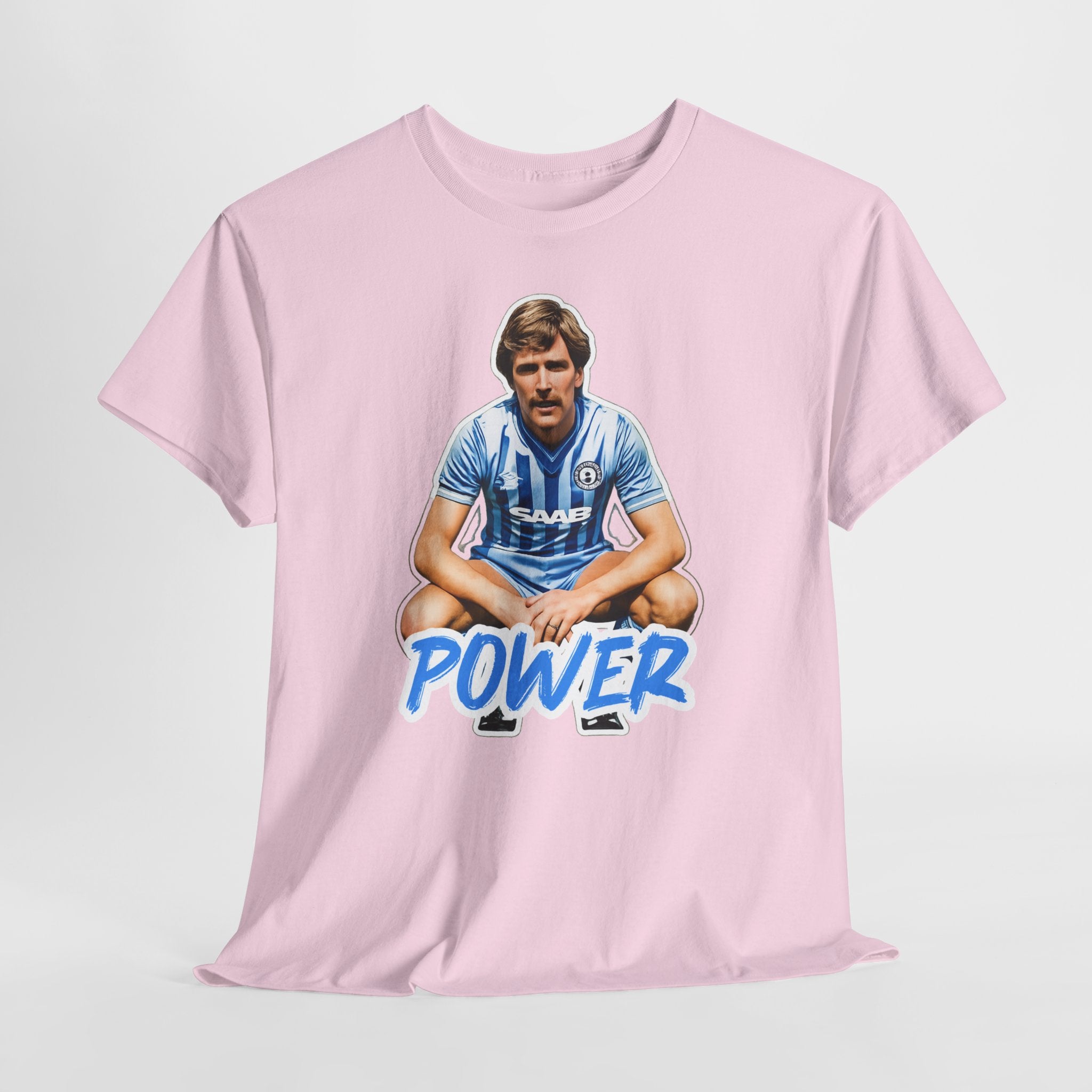 Paul Power Manchester City Legend Player Graphic Tee — Retro Football Jersey Design