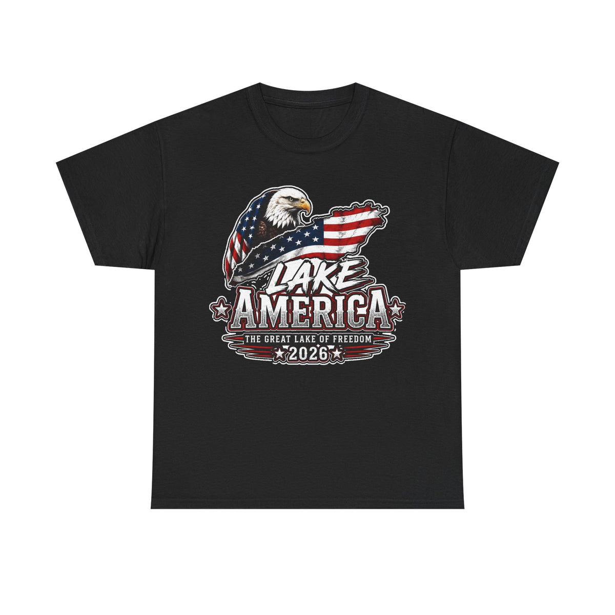 Lake America 2026 Eagle Flag Cotton T-Shirt