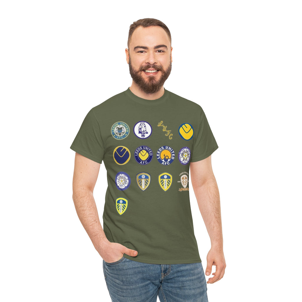 Leeds United Retro Crest Cotton T-Shirt — Vintage Football Club Emblem Tee
