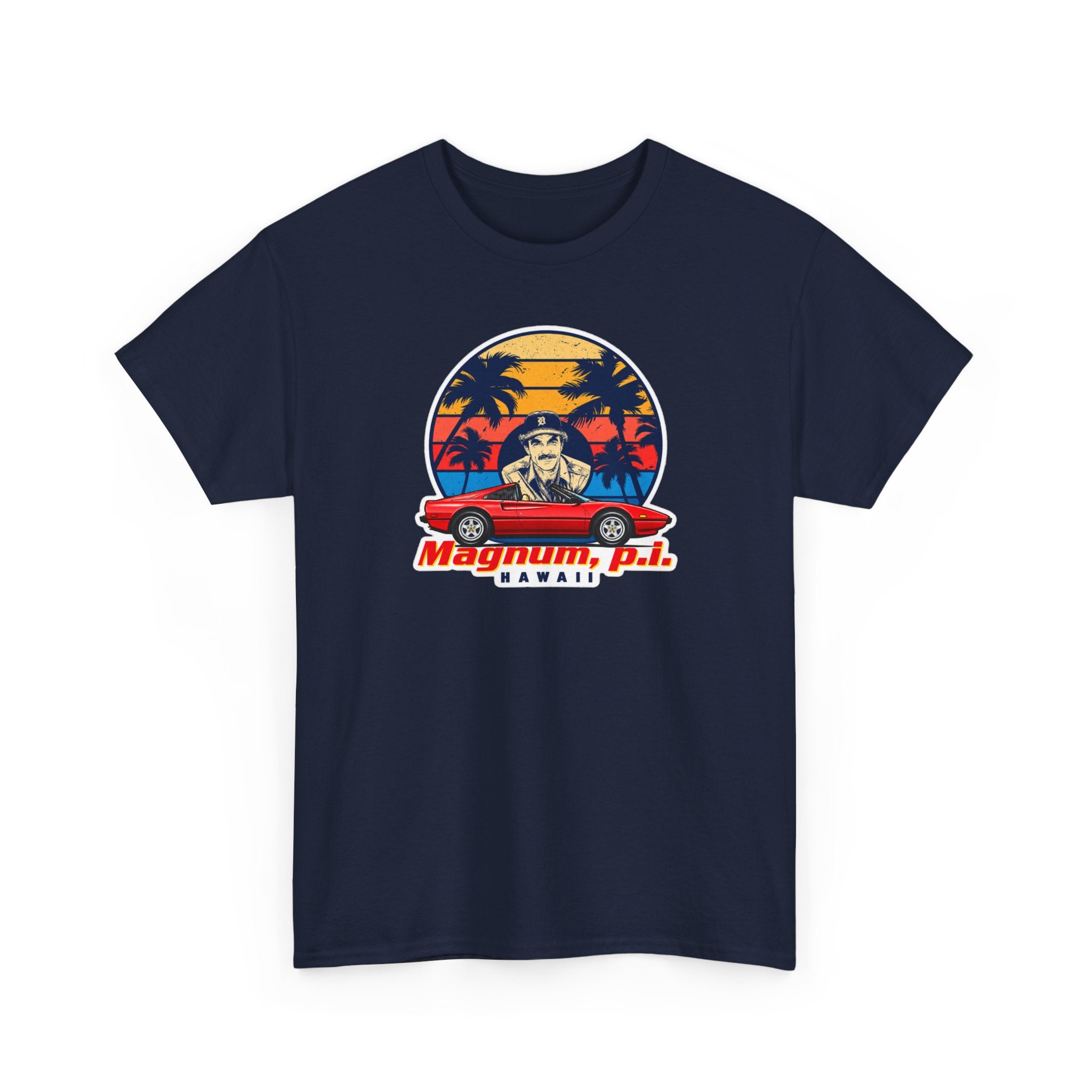 Magnum P.I. Hawaii Retro Sunset Cotton T-Shirt / Tee