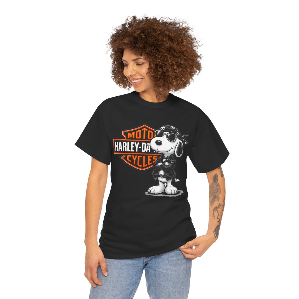 Harley-Style Snoopy Biker Cotton T-Shirt / Tee
