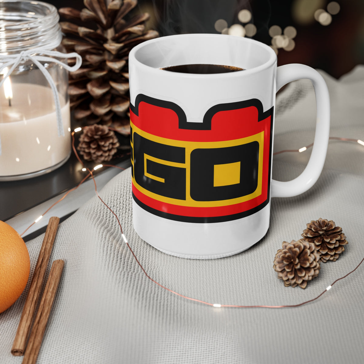 LEGO Logo Ceramic Coffee Mug — 11oz & 15oz Retro Brick Design