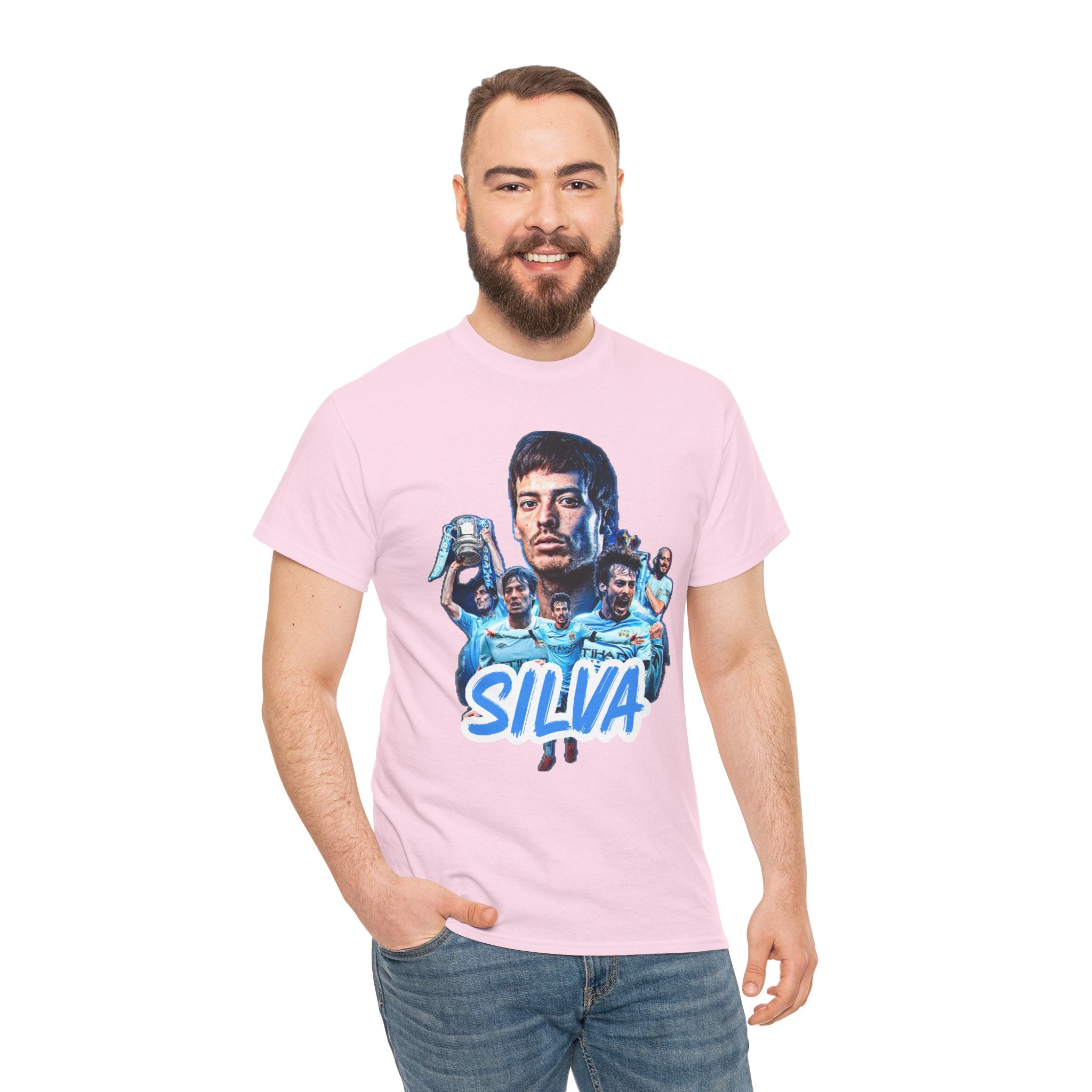 David Silva Manchester City Soccer Tee — Classic Player Portrait Football Shirt