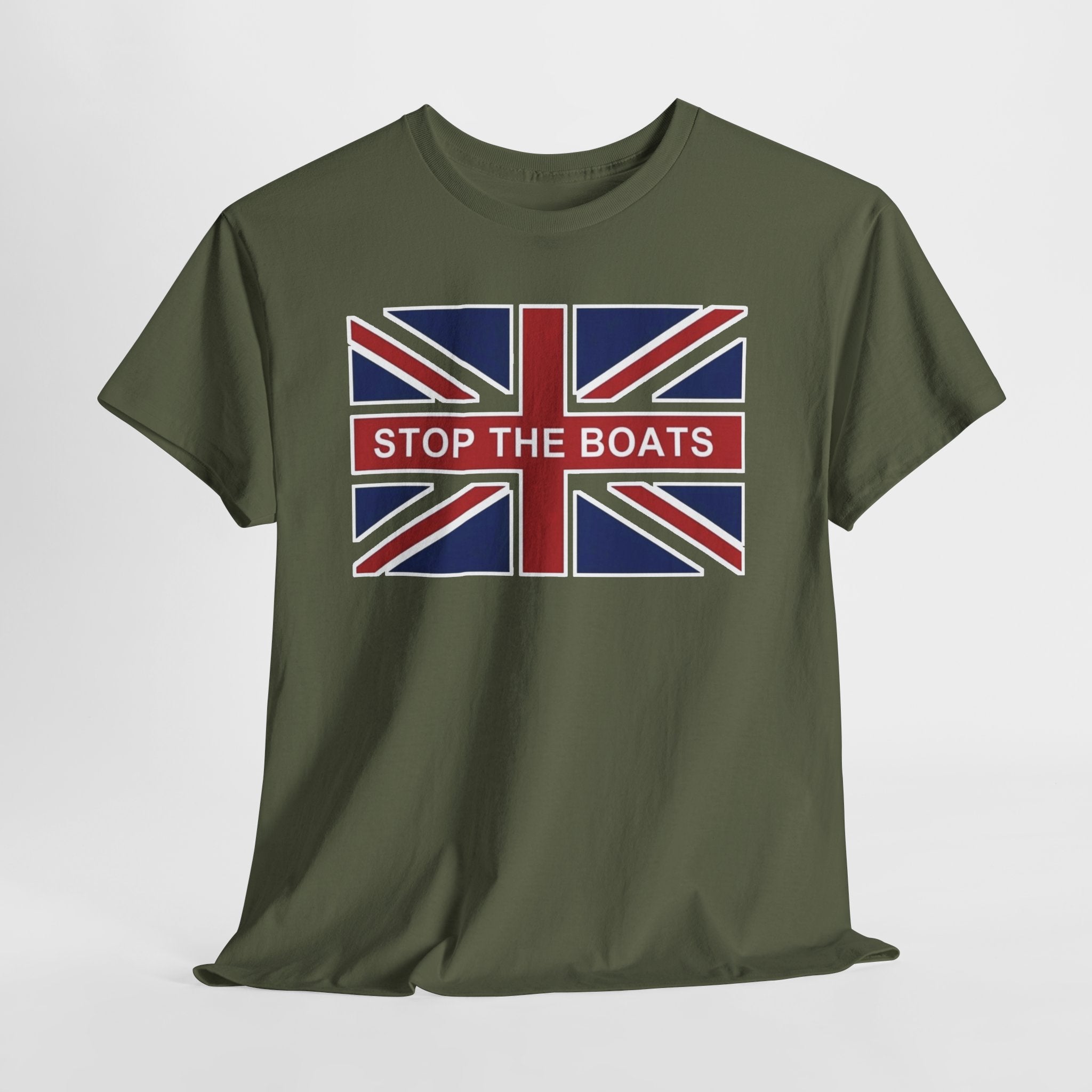 Union Jack "Stop The Boats" Political Statement Tee / T-Shirt