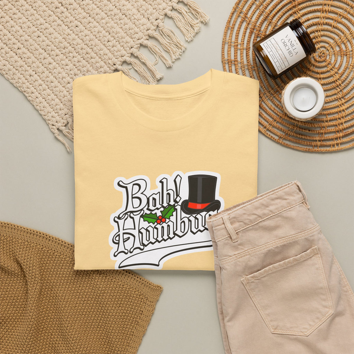 Bah Humbug Christmas Graphic Cotton T-Shirt / Tee