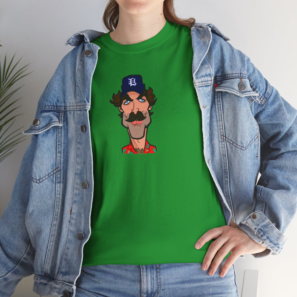 Magnum PI Retro Caricature T-Shirt — Retro Mustache Hat Portrait Tee