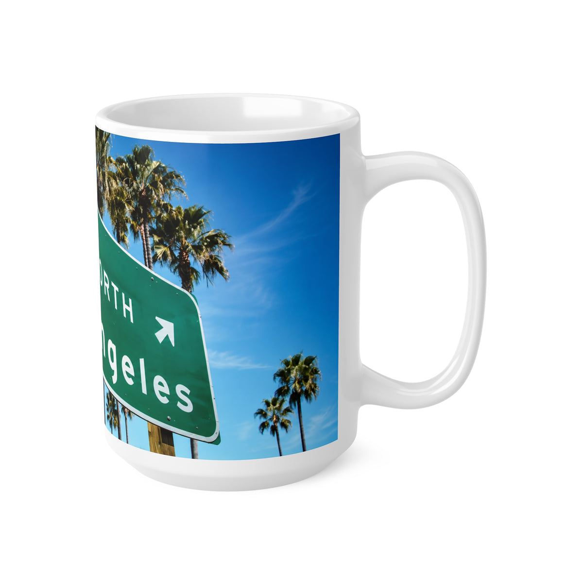 Los Angeles Highway Sign Ceramic Coffee Mug – 11oz & 15oz