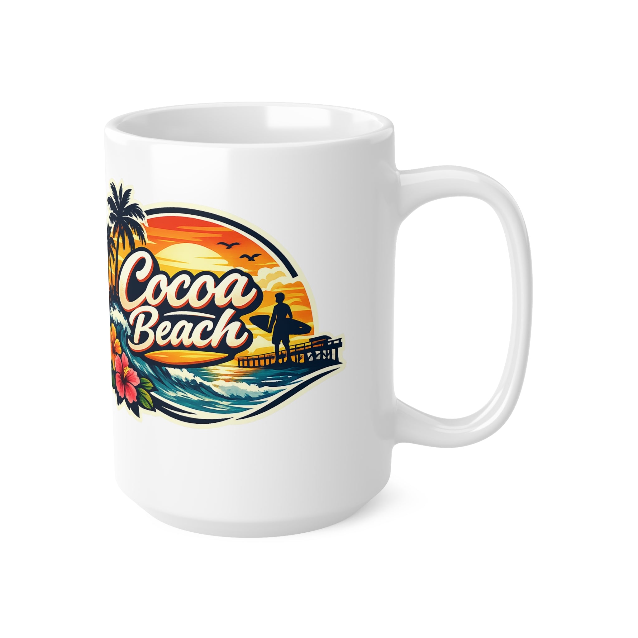 Cocoa Beach Ceramic Coffee Cups, 11oz, 15oz