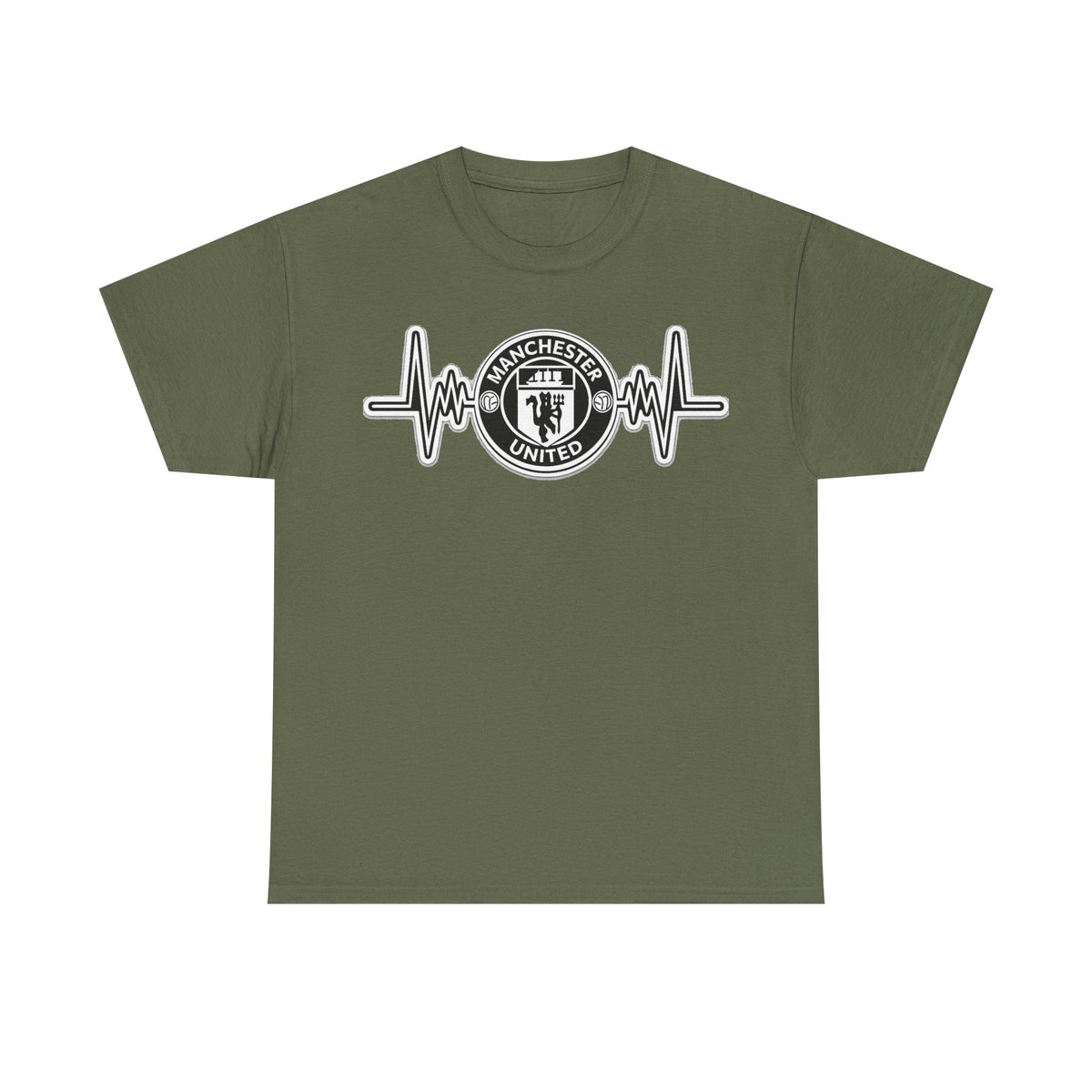 Manchester United Inspired Heartbeat T‑Shirt — Football Fan Pulse Tee