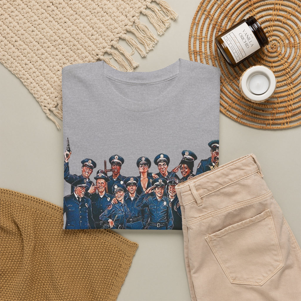 Police Academy Movie Inspired Cotton T‑Shirt — Retro Squad Photo Tee
