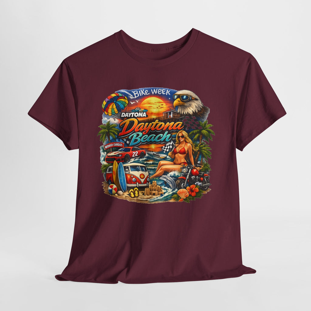 Daytona Beach Vintage Surf T-Shirt — Retro Sunset Palm Beach Tee