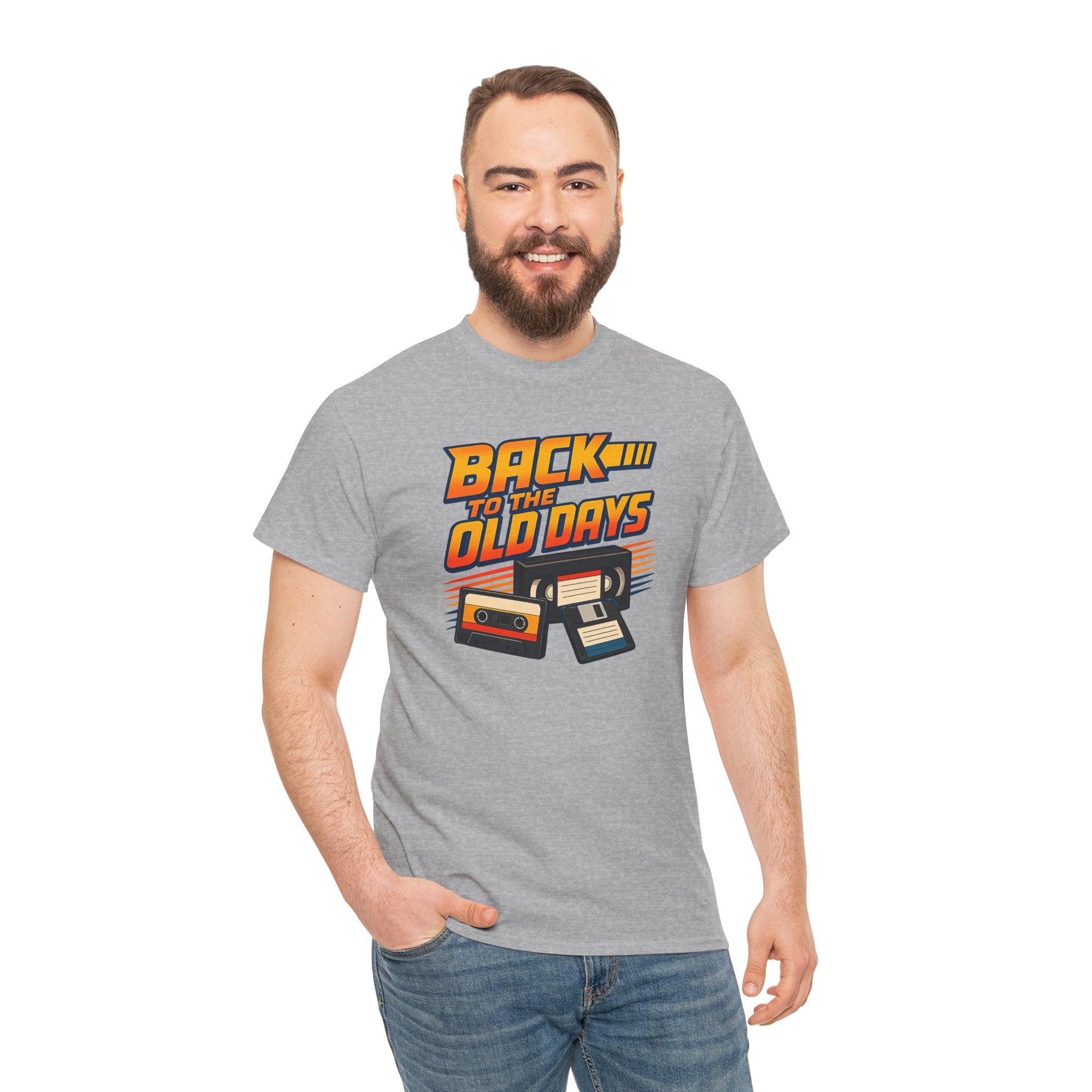 Back to the Old Days Tee – Retro Cassette & VHS Nostalgia T-Shirt