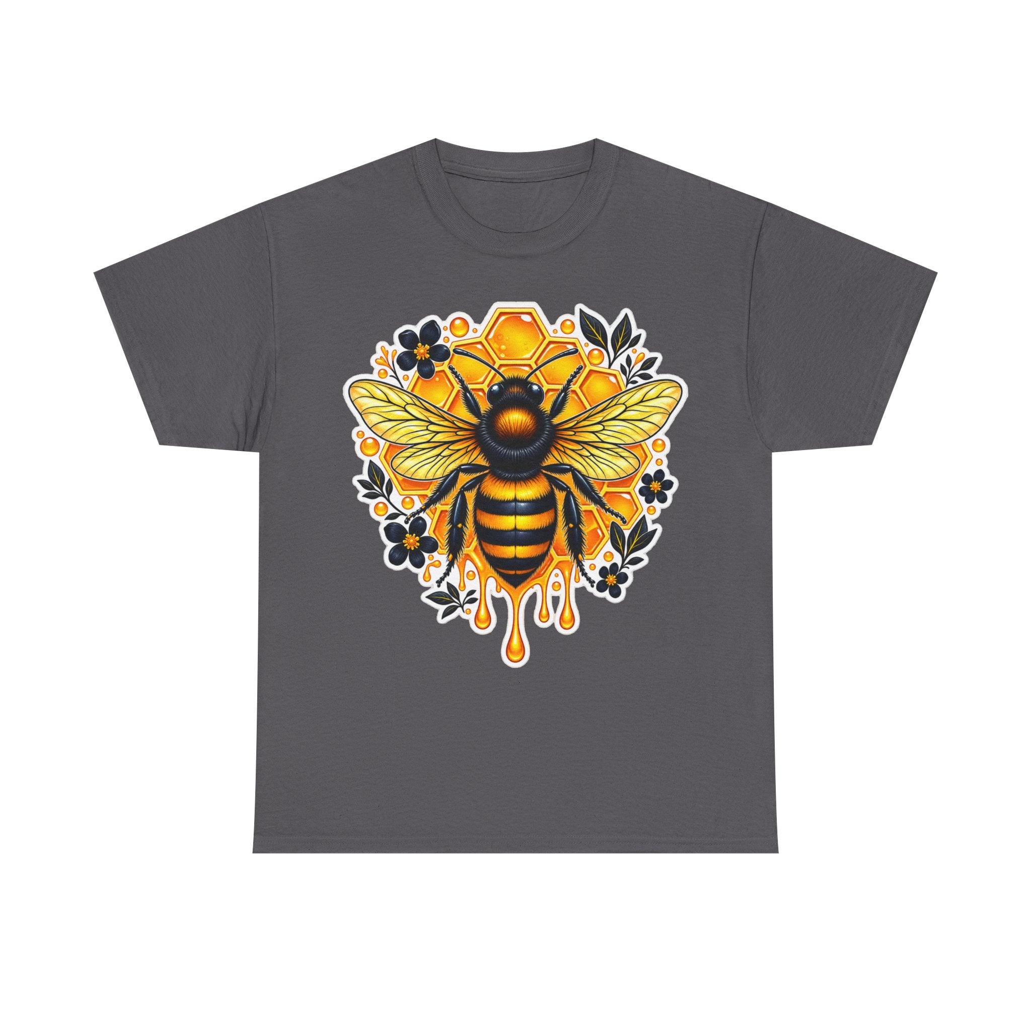 Manchester Bee Honeycomb T‑Shirt — Floral Dripping Honey Graphic Tee