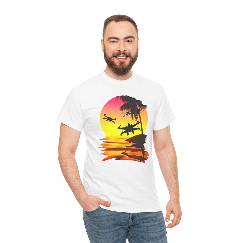 Star Wars X-Ring Sunset Beach Plane T-Shirt