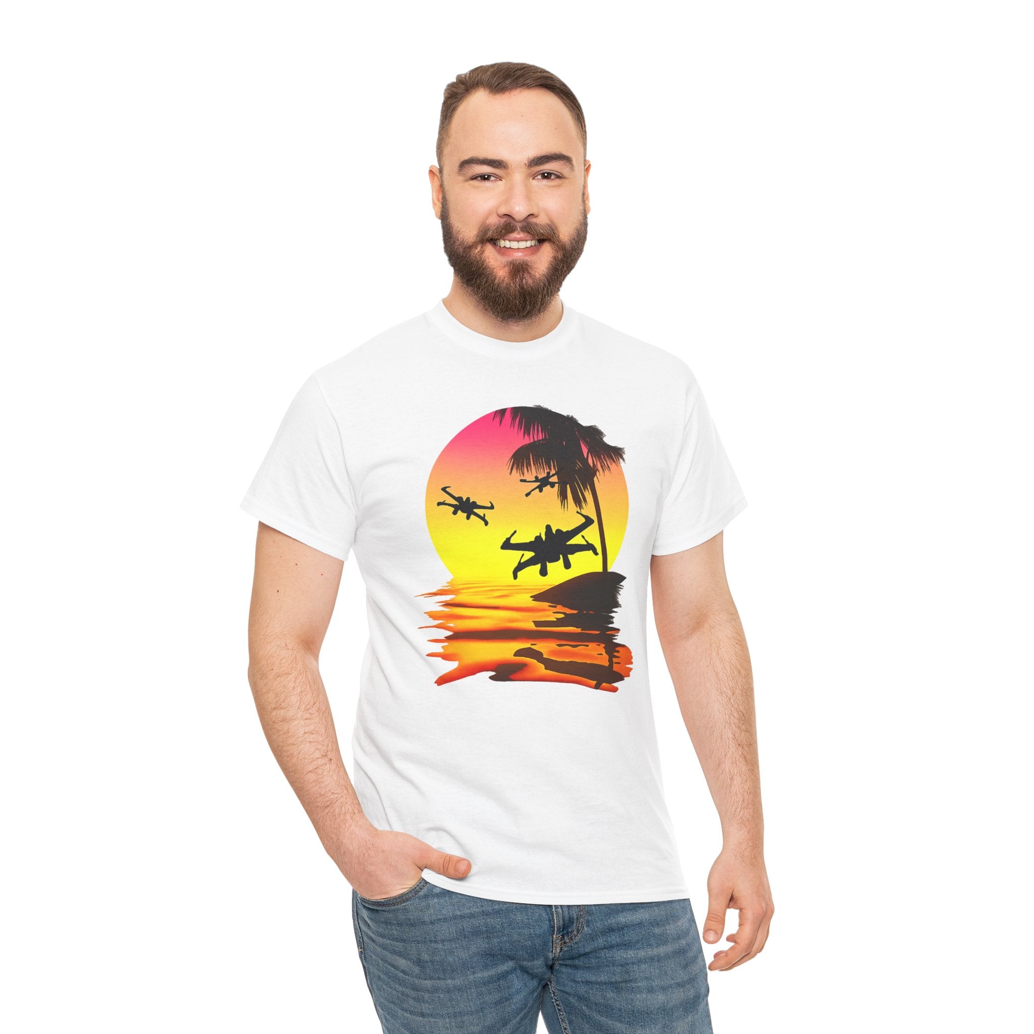 Star Wars X-Ring Sunset Beach Plane T-Shirt