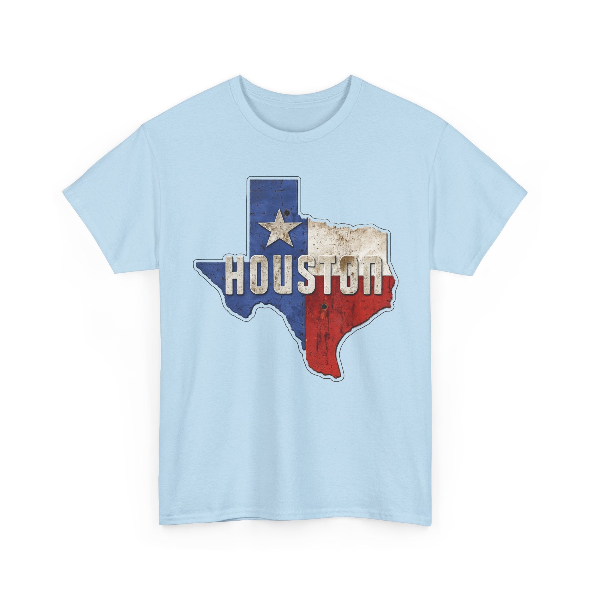 Houston Texas Flag Graphic Tee — Vintage State Outline T-Shirt