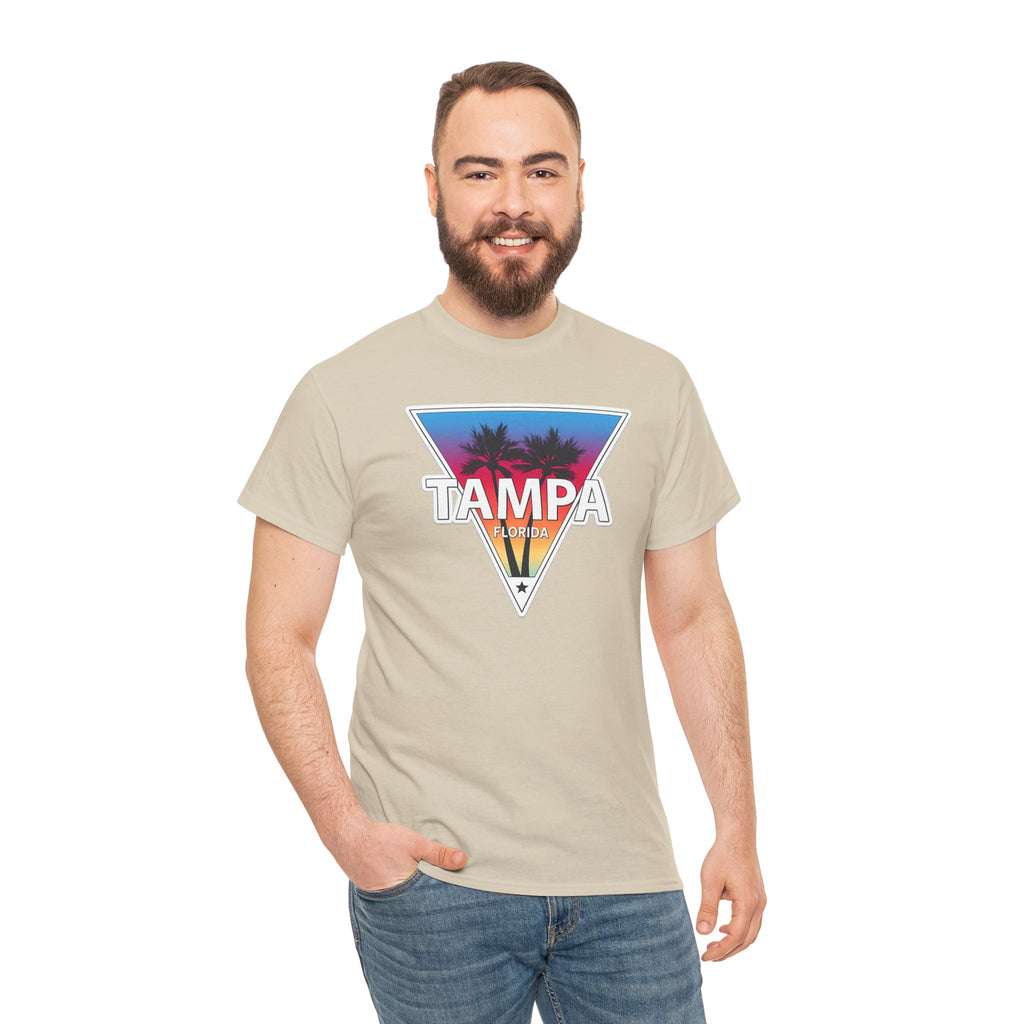 Tampa Retro Sunset Cotton T-Shirt