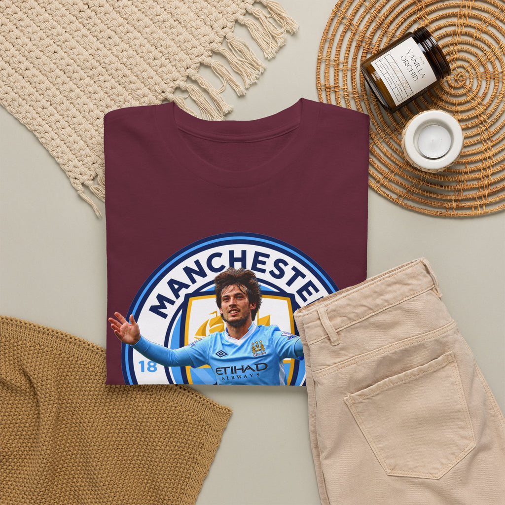 David Silva Manchester Legend Football Tee — Player Celebration Design