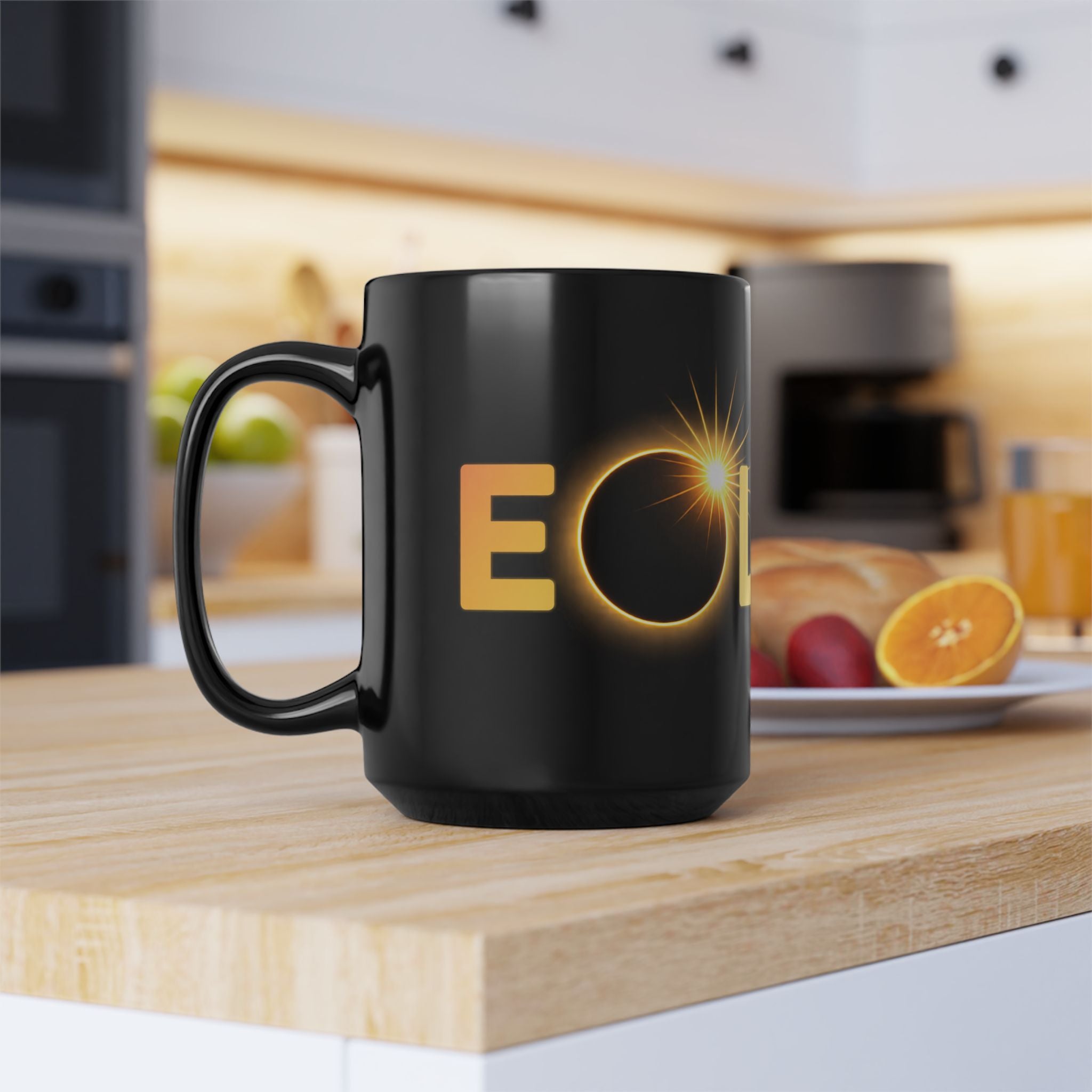 Eclipse 2026 Black Coffee Mug — Aug 12 2026 Solar Eclipse Souvenir (11oz/15oz)