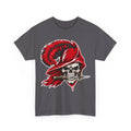 Skull Pirate Tee — Red Feathered Bandana Skull T‑Shirt