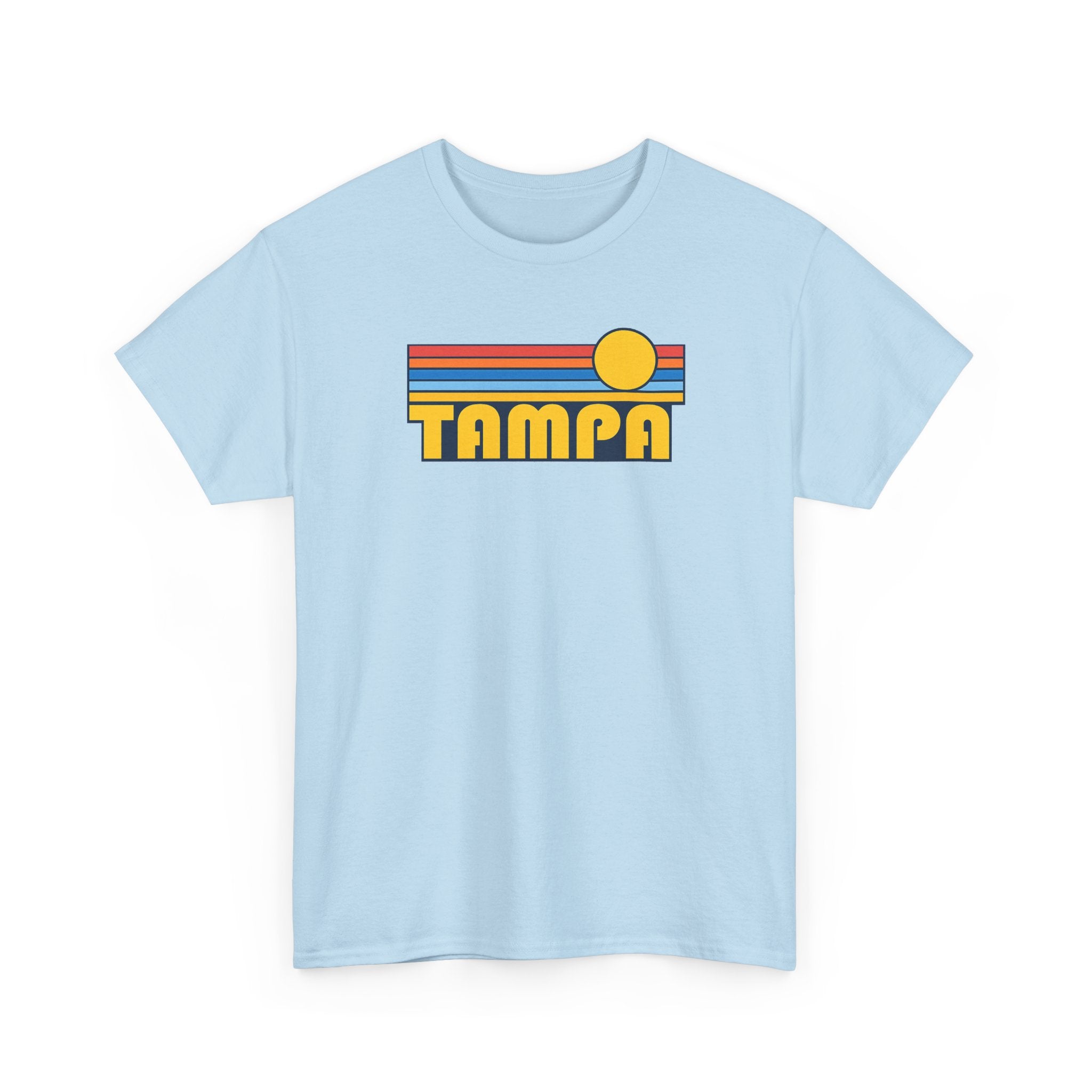 Tampa Retro Sunset T-Shirt — Vintage 70s Striped Beach Tee