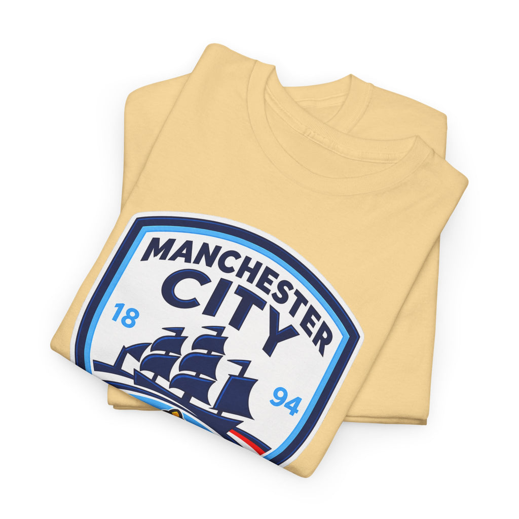 Manchester City Inspired Crest Cotton T-Shirt