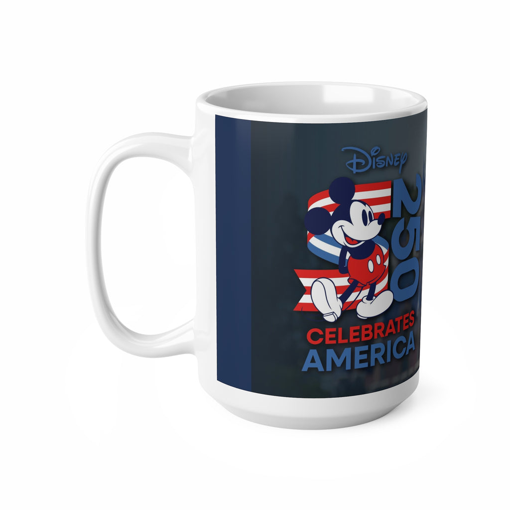 Disney Mickey 'Celebrates America' Flag Mug — Patriotic 11oz & 15oz Coffee Cup