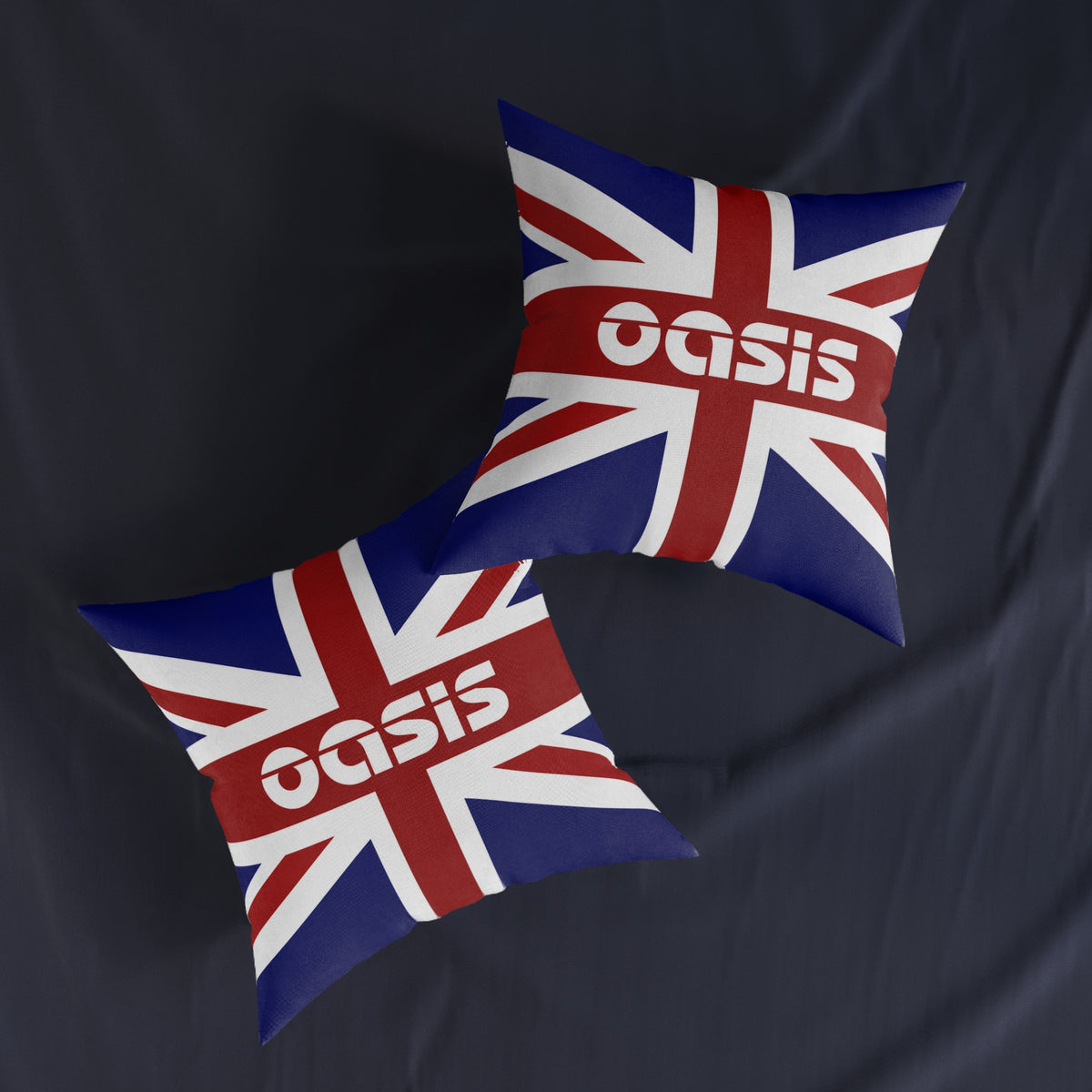 Union Jack Oasis Accent Pillow – British Rock Band Throw Cushion