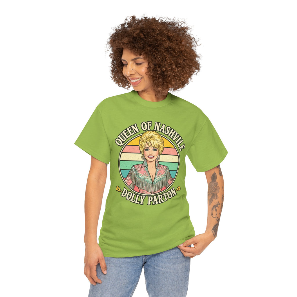 Queen of Nashville Graphic Tee — Dolly Parton Retro Portrait Shirt