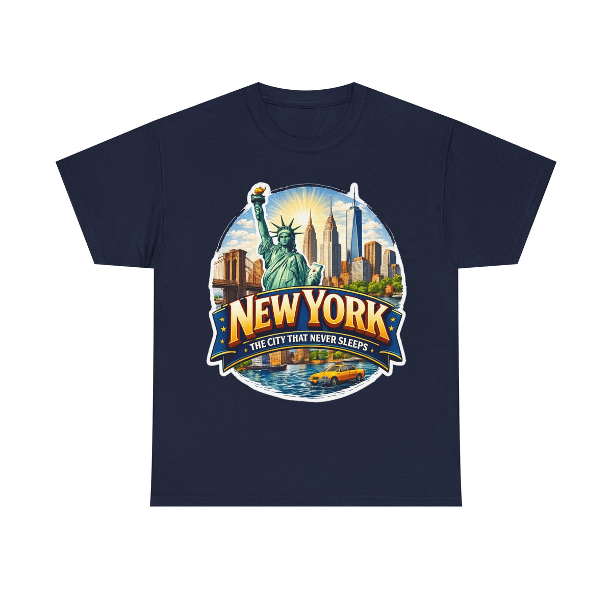 New York City T-Shirt - 'The City That Never Sleeps' Vintage Skyline Tee